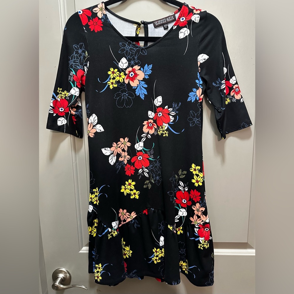 Trixxi Girl Size XL Soft Knit Floral Pullover Dress EUC